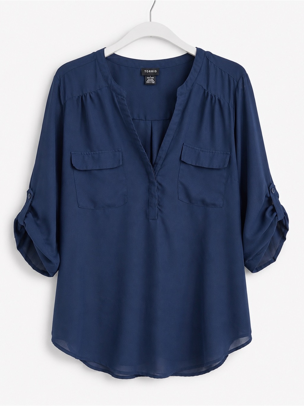 torrid size 2X Navy V‑Neck Utility Tunic